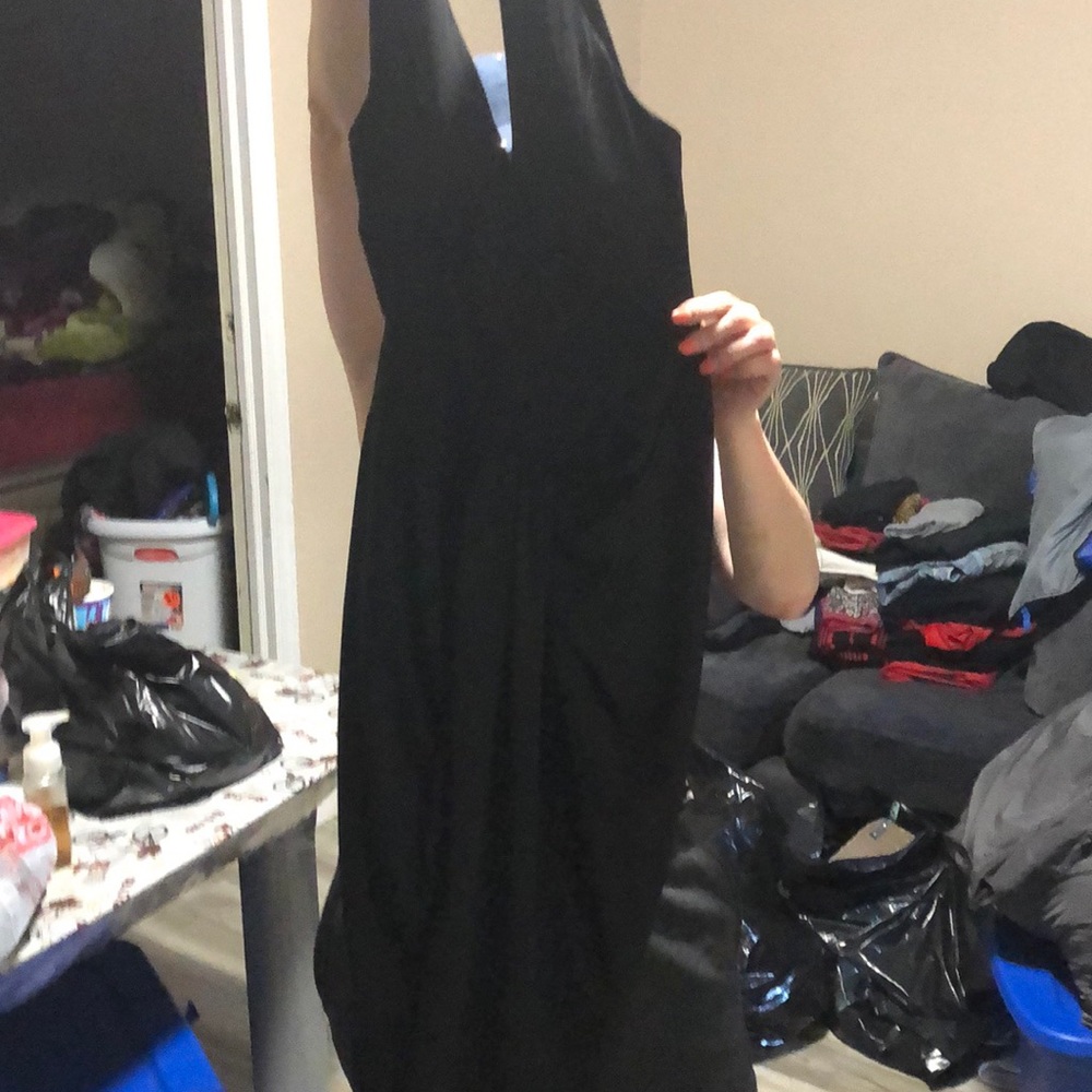 A crisscross backless dress